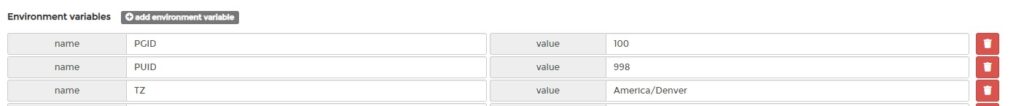 Portainer Environmental Variables